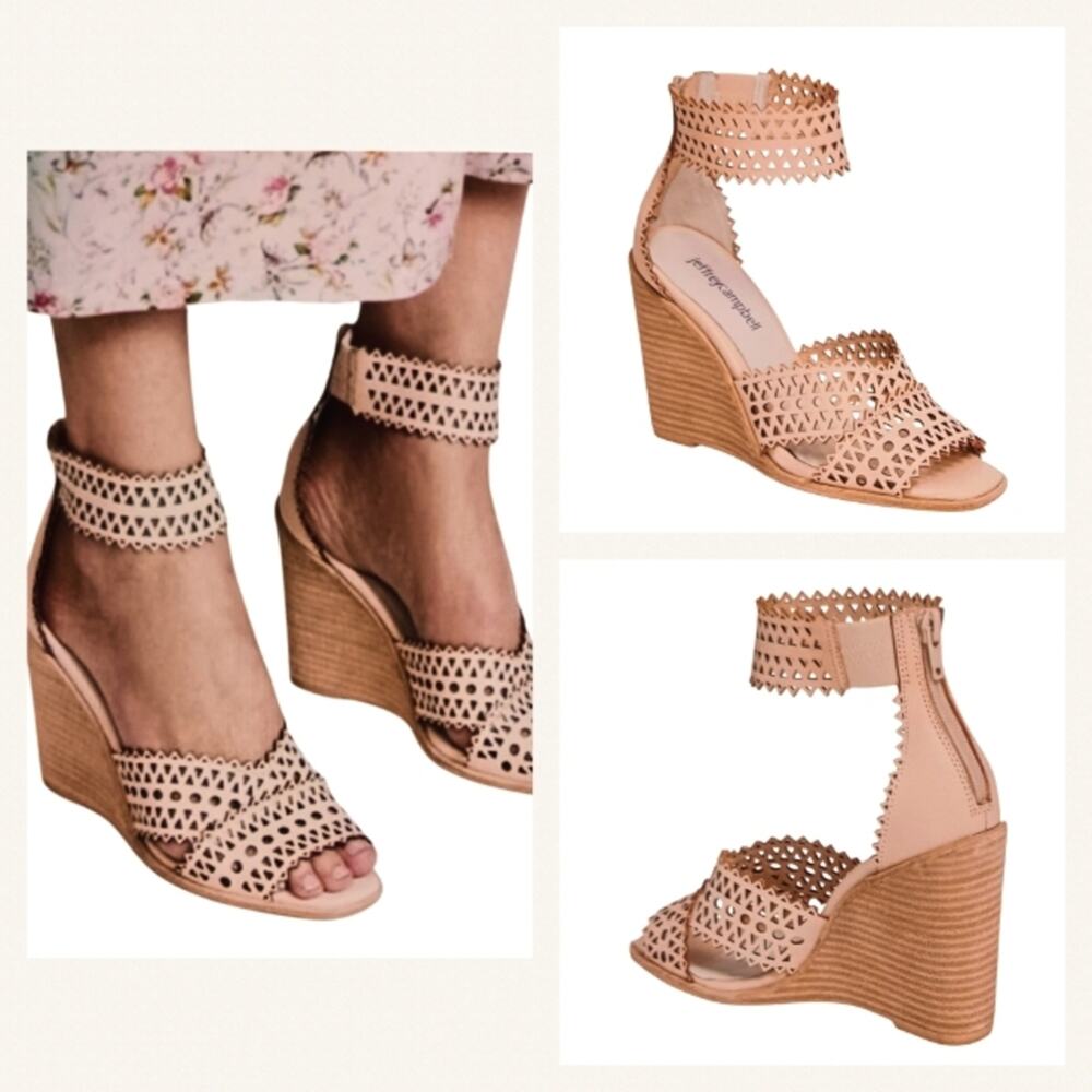 Jeffrey Campbell Besante Woven Wedge  Sandals Size 8.5   $168  EUC   S3601